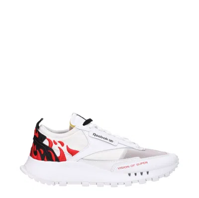 Reebok Man Sneakers White Size 7.5 Calfskin