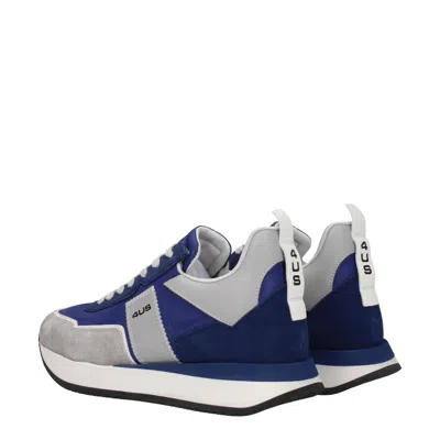 Cesare Paciotti Sneakers 4us Mens Fabric Blue/gray