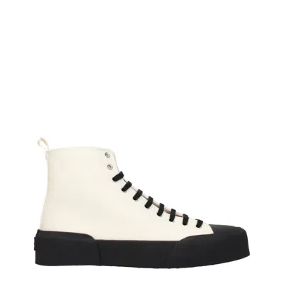 Jil Sander Man Sneakers Off White Size 12 Textile Fibers