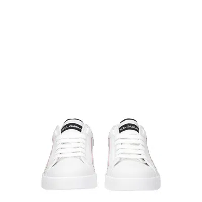 Dolce & Gabbana Portofino Sneaker In Calfskin In White