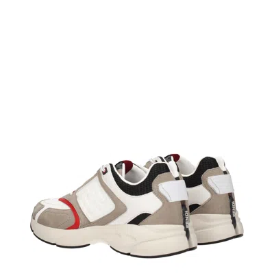 Fendi Man Sneakers White Size 7 Calfskin, Textile Fibers