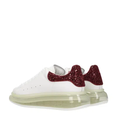 Alexander Mcqueen Sneakers Oversize Donna Pelle Bianco/lampone