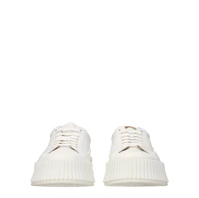 Jil Sander Woman Sneakers White Size 9 Soft Leather In White