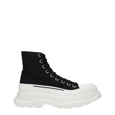 Alexander Mcqueen Alexander Mc Queen Black Canvas Tread Slick Boots
