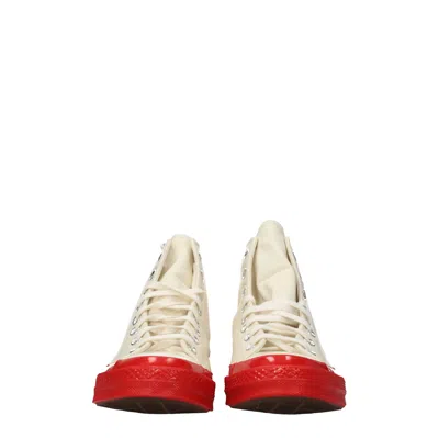 Comme Des Garcon Comme Des Garçon Men's Converse Sneakers Fabric Beige/red