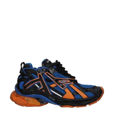 Shop Balenciaga Sneakers Runner Man Fabric Blue/orange