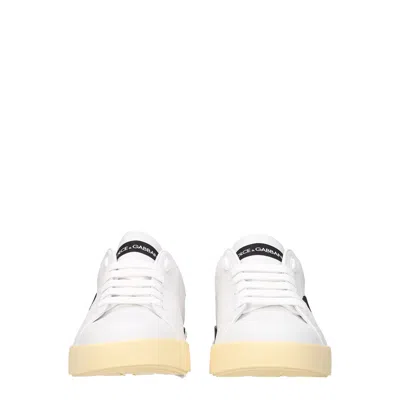 Dolce & Gabbana Calfskin Nappa Portofino Sneakers With Dg Logo Print