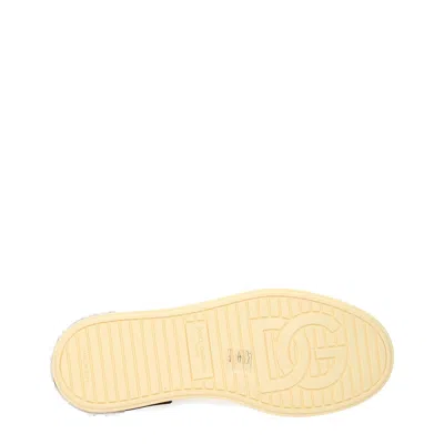 Dolce & Gabbana Calfskin Nappa Portofino Sneakers With Dg Logo Print