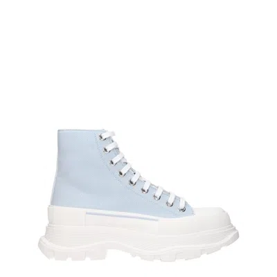 Alexander Mcqueen Man Sneakers Sky Blue Size 11 Textile Fibers