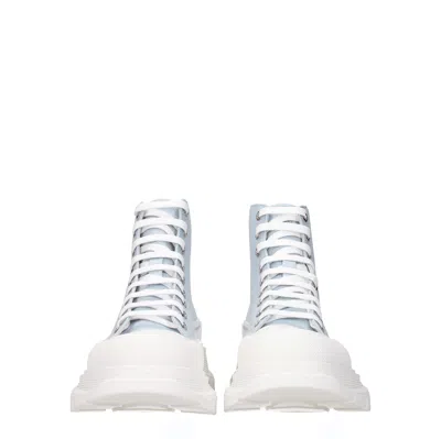 Alexander Mcqueen Man Sneakers Sky Blue Size 11 Textile Fibers