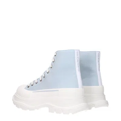 Alexander Mcqueen Man Sneakers Sky Blue Size 11 Textile Fibers