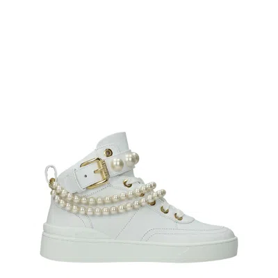 Moschino Woman Sneakers White Size 10 Calfskin