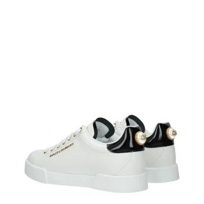 Dolce & Gabbana Dolce&gabbana White And Gold Low Sneakers In White