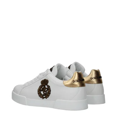 Dolce & Gabbana Portofino Sneakers In Calf Leather