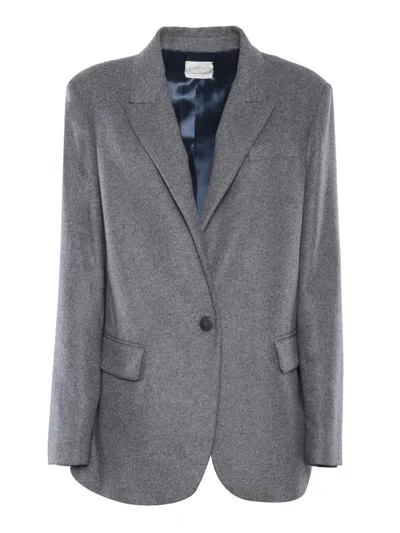 Forte Forte Mélange Single-breasted Blazer In Gray