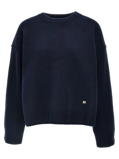 Ganni Boiled Wool Sweater, Cardigans Blue In Blue
