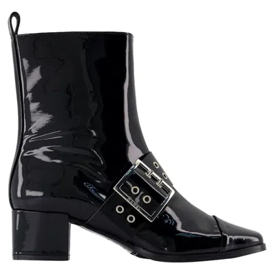 Carel Paris 50mm Decorative-buckle Ankle Boots In Black