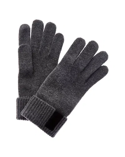 Portolano Leather-trim Cashmere Gloves In Grey