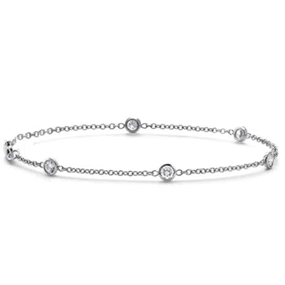 Pompeii3 3/4 Tcw 14k White Or Yellow Gold Round Diamond By Yard Station Bracelet In Multi