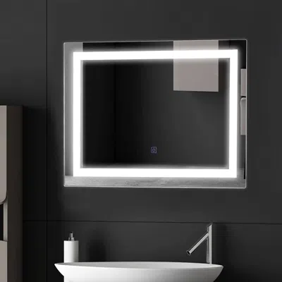 Quikfurn Modern Led Lighted Mirror Dimmable Wall-mounted Bathroom Vanity 27 X 20 Inch