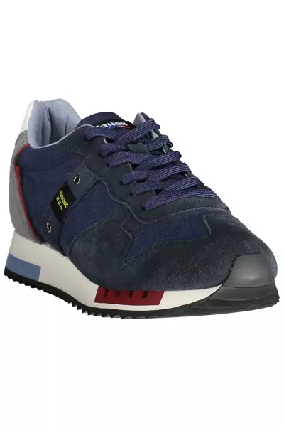 Blauer Blue Leather Men Sneaker In Blue