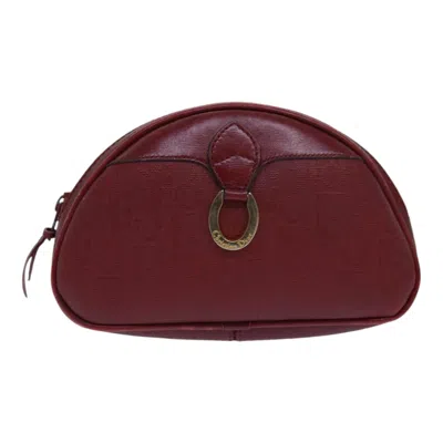 Pre-owned Dior Demi-lune Burgundy Canvas Clutch Bag ()