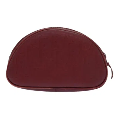 Pre-owned Dior Demi-lune Burgundy Canvas Clutch Bag ()