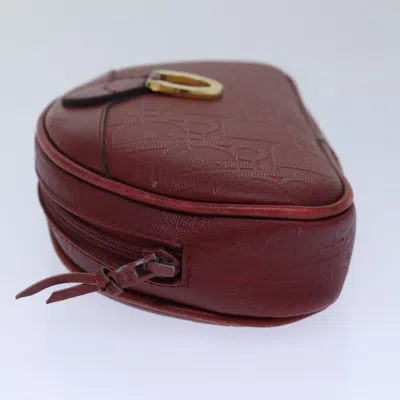 Pre-owned Dior Demi-lune Burgundy Canvas Clutch Bag ()