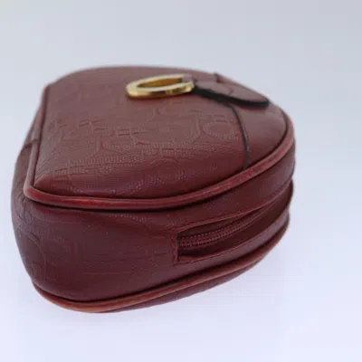 Pre-owned Dior Demi-lune Burgundy Canvas Clutch Bag ()