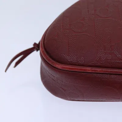 Pre-owned Dior Demi-lune Burgundy Canvas Clutch Bag ()
