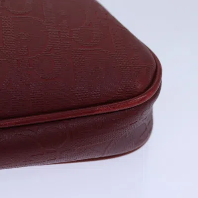 Pre-owned Dior Demi-lune Burgundy Canvas Clutch Bag ()