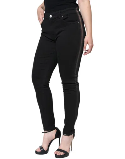 Dolce & Gabbana Black Skinny Denim Cotton Stretch Trouser Jeans In Black