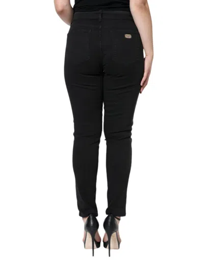 Dolce & Gabbana Black Skinny Denim Cotton Stretch Trouser Jeans In Black