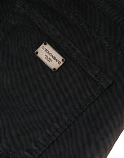 Dolce & Gabbana Black Skinny Denim Cotton Stretch Trouser Jeans In Black