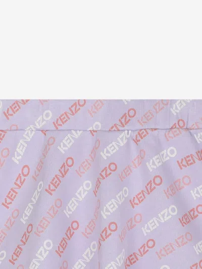 Kenzo All-over Logo Print Mini Skirt In Purple
