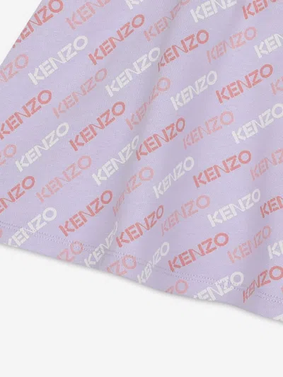 Kenzo All-over Logo Print Mini Skirt In Purple