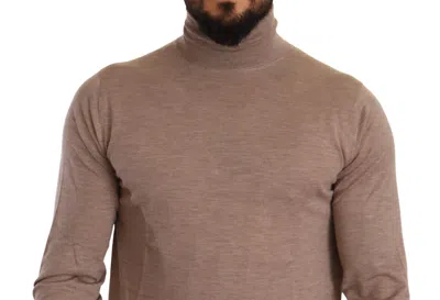 Dolce & Gabbana Elegant Cashmere Turtleneck Men's Sweater In Brown