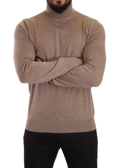 Dolce & Gabbana Elegant Cashmere Turtleneck Men's Sweater In Brown