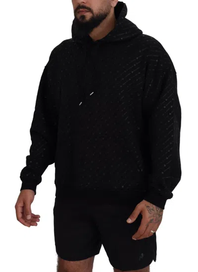 Pre-owned Dsquared2 Dsquared² Black Cotton Hooded Printed Men Pullover Men's Sweater ()