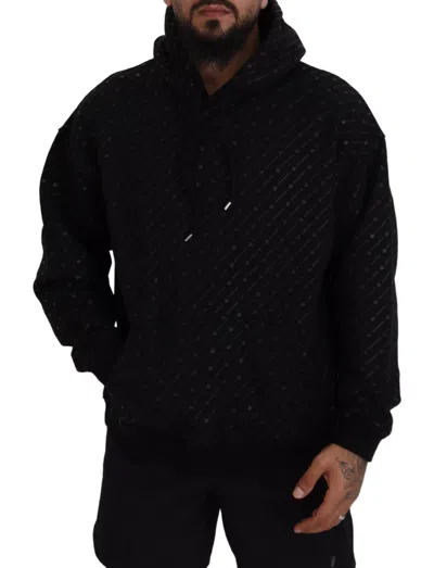 Pre-owned Dsquared2 Dsquared² Black Cotton Hooded Printed Men Pullover Men's Sweater ()
