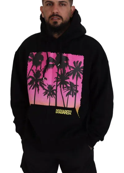 Pre-owned Dsquared2 Dsquared² Black Cotton Hooded Printed Men Pullover Men's Sweater ()