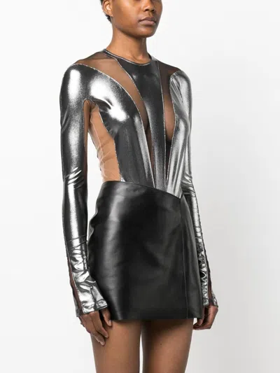 Mugler Topwear In Silver