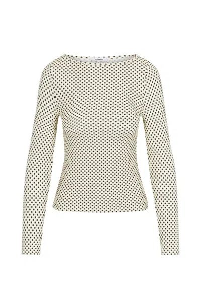 Ho24 Amelia Top In Butter Polka Dot