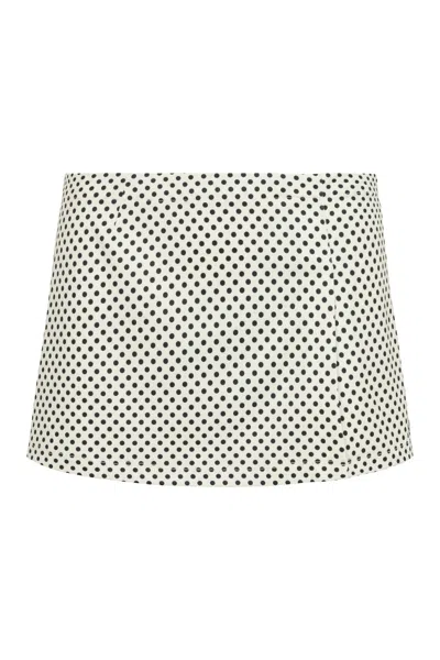 Ho24 Micro Mini Skirt In Butter Polka Dot