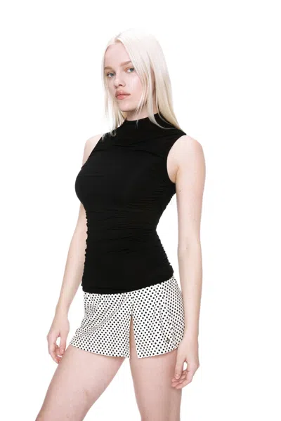 Ho24 Micro Mini Skirt In Butter Polka Dot