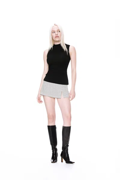 Ho24 Micro Mini Skirt In Butter Polka Dot