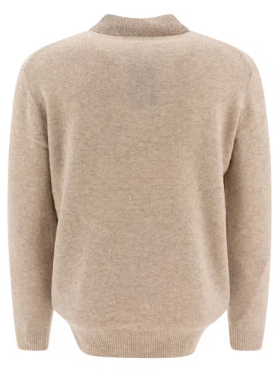 Beams Plus Wool Polo Shirt In Neutral