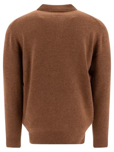 Beams Wool Polo Shirt Polo Shirts Brown