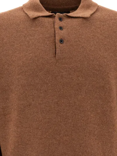Beams Wool Polo Shirt Polo Shirts Brown