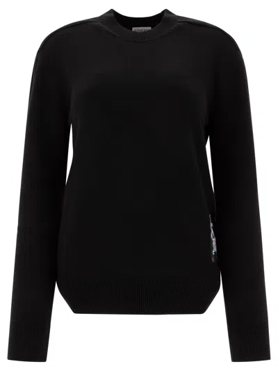 Burberry Ekd Patch Ribbed Knit Sweater In Black